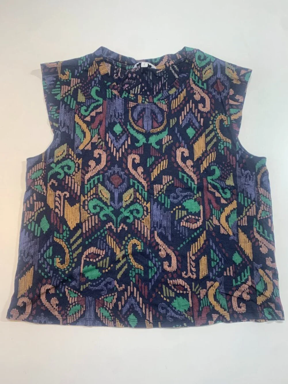 Vintage Patterned Sleeveless Blouse Reitmans Small Abstract Boho Top - Picture 2 of 7